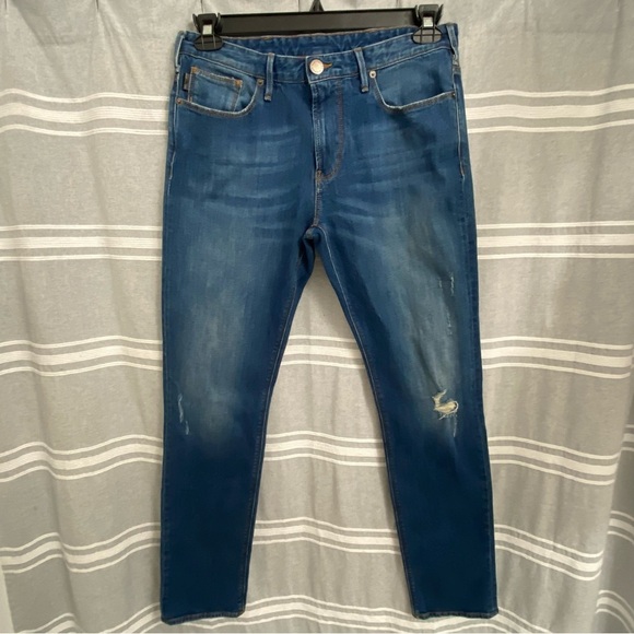 EMPORIO ARMANI / Destressed Straight Leg Jeans Size 33 - Picture 1 of 12